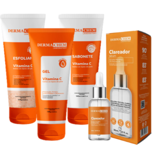 Kit skin care melasma vitamina c cuidado facial limpeza de pele clareador de manchas