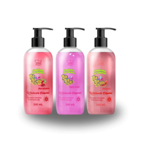 KIT 3 HIDRATANTES CORPORAL BABASOUL SOUL 240ML CHEIRINHO DE CHICLETE-TUTTI FRUTTI, MELANCIA, MORANGO